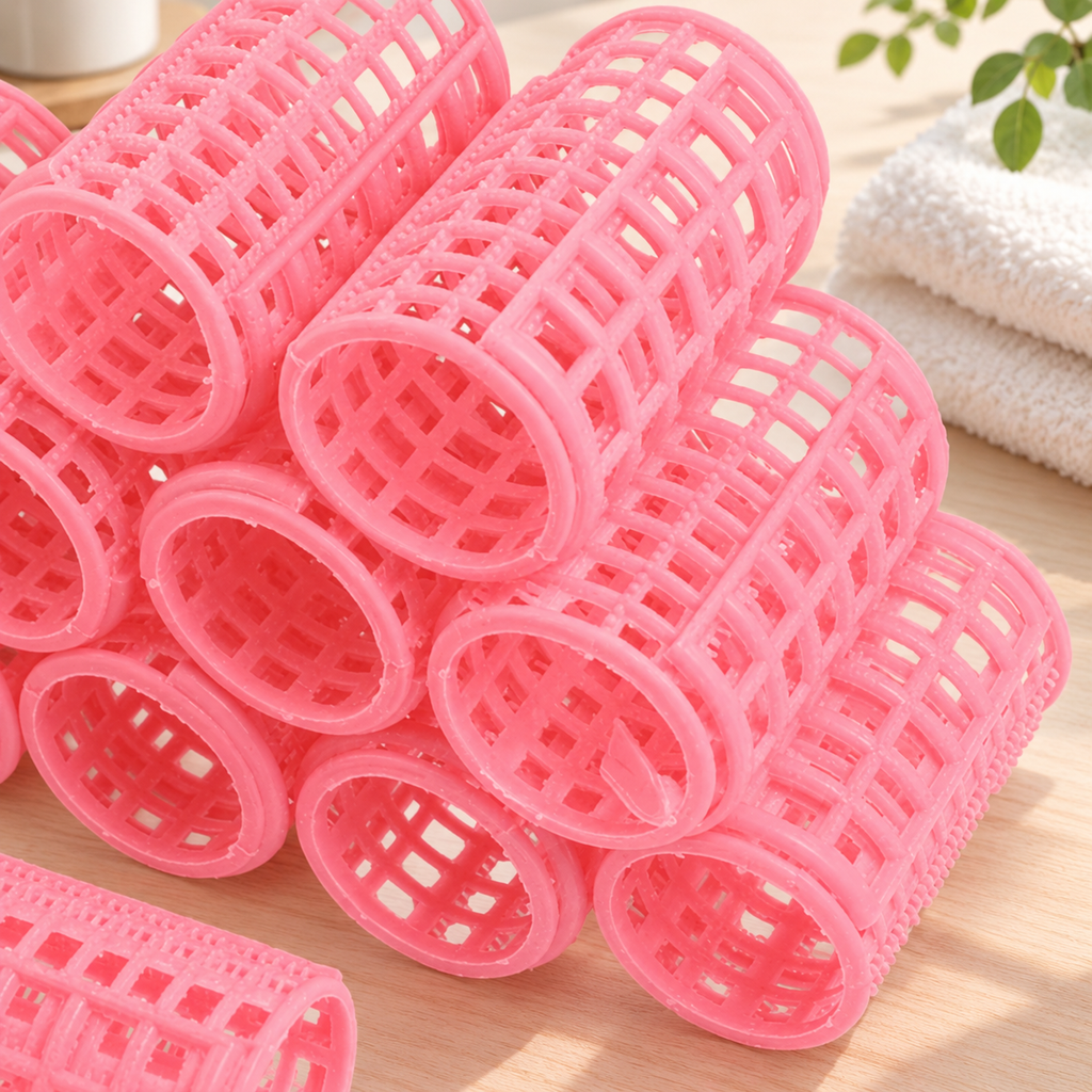 Pink Self-Grip Hair Rollers