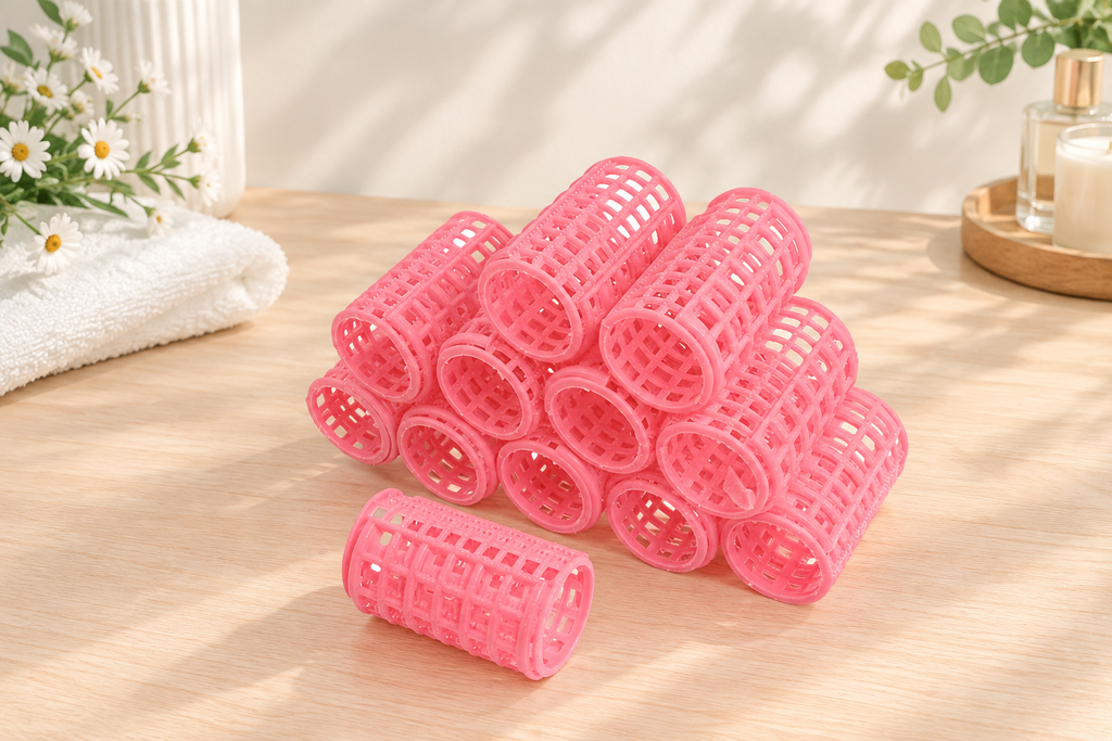 Pink Self-Grip Hair Rollers