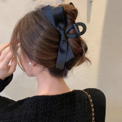 Vintage Satin Bow Hair Claw